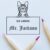 Bengal Cat Peeking Ex Libris Book Stamp, Duo Hand Mount, 1-5/8 Square