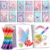 BenLouis 12 Butterfly Mini Coloring Books Kids with 12 Stacking Crayons Butterfly Theme Party Favors Small Activity Books Bulk for Kids Spring Fairy Birthday Party Gift Goodie Bag Stuffers