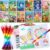 BenLouis Coloring Books for Kids With Stacking Crayons Set Mini Coloring Books Bulk for Ages 4-8-12 Small Activity Books for Birthday Party Gifts Goodie Bags Stuffers Travel（12+12Pcs Colorful）
