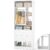 Besiost 24 Inches Closet System with 2 Wood Drawers, 2FT Small Closet Organizer System with 6 Shelves, Walk-in Closet Systems for Small Closets, Built-in Garment Rack, White