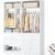 Besiost 4FT Closet Systems with 5 Wood Drawers, 48 Inch Closet Organizer System with 2 Hanging Rods & 7 Shelves, Heavy Duty 48″ Walk-in Closet , White (48″L x 15″ W x 80″ H)
