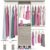 Besiost 4FT Small Closet System with 3 Fabric Drawers, 48” Closet Organizer System With 3 Adjustable Shelves, Flexible Built-In Clothes Garment Rack for Small Space, 48″L x 13″W x 71″H, White Oak
