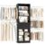 Besiost Closet System, 4-8 FT Closet Organizer Systems with 2 Wooden Drawers and 5 Hanging Rods, Can Fit 60 to 96 inch Walk-in Closet System, Black