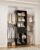 Besiost Small Closet System, 3.2-6.8FT Small Closets Organizer with 2 Wooden Drawers & 5 Hanging Rods, Can Fit 37.5 to 81.9 inch Walk-in Closet System, Black, Enclosed Storage Volume 2.32 ft³