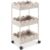 Best Choice Products 3-Tier Scalloped Nursery Caddy w/Wheels, Handwoven Utility Cart, Storage Organization for Bathroom, Craft Room, Laundry Room – White