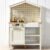 Best Choice Products Pretend Play Wooden Farmhouse Kitchen Set for Kids w/Toy Storage, Clicking Knobs, Windows, 5 Accessories Included – Cream
