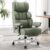BestGlory Office Desk Chair, Big and Tall Leather Gaming Chair with Footrest, Wide Ergonomic Comfy Executive High-Back Reclining Computer Chairs, Swivel Rolling Wheels and Padded Lumbar Support, Green
