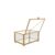 BESTonZON Retro Glass Jewelry Box Lidded Rectangle Keepsake Organizer