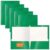 Better Office Products 2 Pocket Glossy Laminated Green Paper Folders, Letter Size, 25 Pack, Green Paper Portfolios, Box of 25