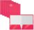 Better Office Products 2 Pocket Glossy Laminated HOT Pink Paper Folders, Letter Size, 25 Pack, Portfolios Box of 25