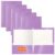 Better Office Products 2 Pocket Glossy Laminated Lavender Paper Folders, Box of 25, Letter Size, Lavender Light Purple Paper Portfolios, 25 Pack