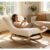 Beuiosda Corduroy Bean Bag Chair with Rocking Base, Antique White