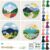 BEUNITONE 4PCS Punch Needle Kit for Adults Beginners, Beautiful Shangri-La Needlepoint Crafts Kit for Adults, Complete Embroidery Starter Kit with Pre-Print Pattern and Hoop for Home Decor 7.9″x7.9″