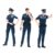 Bffcnl 3 Pieces 1/24 Police Figures Miniature Scene Models Realistic Mini Resin