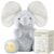 BG-BABYGO Peek A Boo Elephant Toy, Interactive Singing Stuffed Elephant Plush with Moving Ears, Musical Stuffed Animal for Babies and Toddlers, Adorable Baby Toy with Gift Box