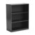 BHRTFPA 3-Tier Adjustable Shelf Bookcase, Freestanding True Black Oak Open Storage Shelving Unit, Modern Display Organizer for Living Room Bedroom Home Office(TrueBlackOak)