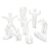 BIBHINN 8-Pack Paintable Meccha 3D Printed Chameleon Characters with 12 Colors Paintbrush Kit, White DIY 3D Figures