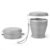 Bidponds 8.8oz/260ml Collapsible Silicone Cup with Lid,BPA-Free,304 Stainless Steel Rim,Portable Cup for Travel,Camping, Hiking,Outdoor Sports (Gray)