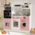 BIERUM Play Kitchen for Kids, Real Lights, Sounds, Wooden Pretend Play Set
