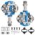 Bike Pedals, 9/16 “Mountain Bike Pedal, Aluminum Alloy Sealed Clipless Pedals Compatible with Type Cleats – Easy Clip in & Out(Blue)