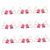 Binder Clips Foldback Clips Metal Small Heart Cute Pink 18pcs