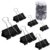 Binder Clips Paper Clamps Assorted Sizes 200 Count (Black) | Jumbo Large Medium Small and 6 Sizes with Box for Office and Home
