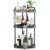 Binecer Shower Caddy Standing Corner,Rustproof Shower Organizer with Soap Holder, Aluminum Shower Shelf Stand for Bathroom Storage, 3-Tier Black Grey