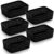 BINO | Woven Plastic Basket | XS (Black), 5-Pack | THE JUTE COLLECTION | Home Organization, Space – Saving Storage, Stylish Design | Jute Basket | Plastic Storage Basket