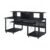 Bison office Metal and Wood Veneer Music Studio Desk, Industrial-Style Audio Workstation for Music Production and Home Recording Studio, Black