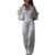 BIUPOS Casual Two Piece Set For Women Polka Dot Stand Collar Zip Up Long Sleeve Top Wide Leg Pants Outfits Fall Commuter Set