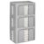 Biyoee 3 Pack Clothes Storage Bins, Foldable Metal Frame Storage Box with Lids,Stackable Linen Fabric Organizer Set with Carrying Handles,Zippers,and Clear Window (Grey, 66L)