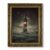 Black and Gold Vintage Framed Halloween Tower Wall Art Gothic Poster