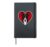 Black and White Basenji Heart Hardcover Journal, Black