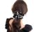 Black and White Floral Print Hair Scrunchie