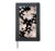 Black Beige Floral Retro Modern Boho Bohemian Flower Pattern Hardcover Journal, Black