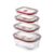 BLACK + BLUM Stack + Nest Glass Food Storage Container Set | Mix Set 4 Pack
