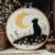 Black cat, Moon Cross Stitch Kits for Beginners Adults,11 CT Patterns Dimensions Embroidery Kits Arts Craft Kits, Home Decor 13.7 x 13.7in,35x35cm（2 D