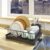 Black Metal Dish Drying Rack with Drain Board & Utensil Holder, Countertop Dish Rack for Plates, Bowls & Cutlery with Swivel Spout