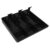 Black Plastic 3-Compartment Cash Drawer Tray for Money Organization