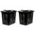 Black Plastic Laundry Baskets 2-Pack, 2-Bushel Ventilated