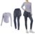 Black Two Piece Sets for Women, Pilates Outfits, XXL Size for 135 to 150 lb, Includes Long Sleeve Top and Shorts or Leggings, Polyester and Spandex Fabric, Activewear for Training and Daily Wear