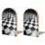 Black White Chess Checkerboard Wooden Bookends for Shelves 1 Pair