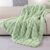 BlanketSolution Sage Green Faux Fur Throw Blanket for Couch, Double-Sided Bubble Textured Plush Blanket with Soft Flannel Back, Decorative Throw for Sofa or Bed, Machine Washable, 50 x 60, 860 GSM