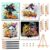 bleihum 4 Pack Halloween Paint by Numbers Kit for Kids with Frame Wooden Easel, Ghost Paint by Number Kids Ages 8 12, Easy Black Cat Acrylic Painting for Boys Girls Home Decor 8×8 Inch