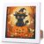 bleihum Halloween Diamond Art Kits for Kids with Frame, Black Cat Diamond Art for Kids Ages 8-12, Pumpkin Gem Painting Gift Home Wall Decor (7x7inch)