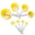 BLEWAY Easy to Read Measuring Cups & Spoons Set for Visually Impaired, Stackable Cups and Spoons, Nesting Measure Cups with Stainless Steel Handle (Yellow)