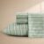 BLOOMHAVEN Queen Size Sheet Set-4 Pieces Green Striped Bed Sheets Recycled