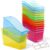 Blosssound 12 Set Book Bins for Classroom with Label Sticker Book Box Baskets Plastic Stackable Organizing Bins Storage & Organization for Classroom Library Home School Supplies (Translucent Colorful)