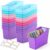 Blosssound 24 Set Book Bins for Classroom with Label Sticker Book Box Baskets Plastic Stackable Organizing Bins Storage & Organization for Classroom Library Home School Supplies (Purple Pastel)