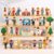 Blosssound 40 Pcs Wooden Community Helpers for Kids Little Occupations Figures Play Toys Wooden Blocks Multicultural Career Preschool Classroom Educational Supplies Birthday Gifts